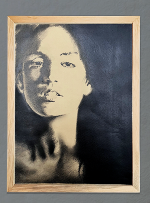 Rostro de grafito "Cuadro Impreso"